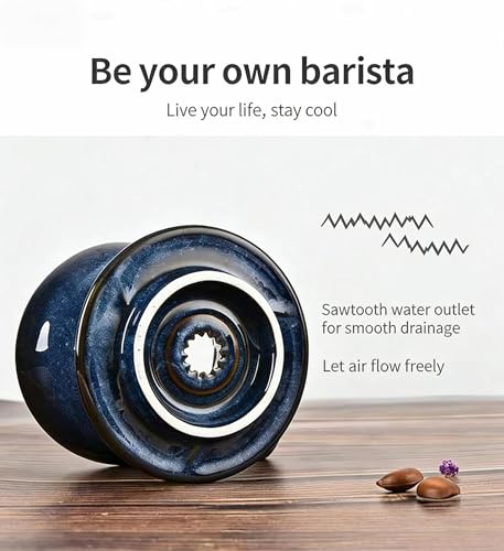 Ceramic V60 Coffee Dripper, Pour Over Coffee Maker, V60 Ceramic Filter Cone, Starry Blue Reusable Portable Vintage Pour‑Over Coffee Dripper Set, for travel, camping, office and home use - color: Filter