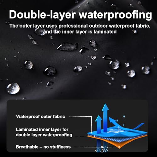QJWBZ Men's Rain Jacket Long Raincoat: Waterproof Lightweight Hood Rain Poncho Stowable for Cycling Hiking Camping Outdoors - size: Medium
