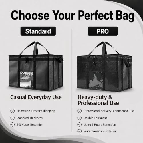 NZ home PRO Large Insulated Food Delivery Bag (3XL, Red, 1 Pack) - color: Red, size: 3XL (PRO)
