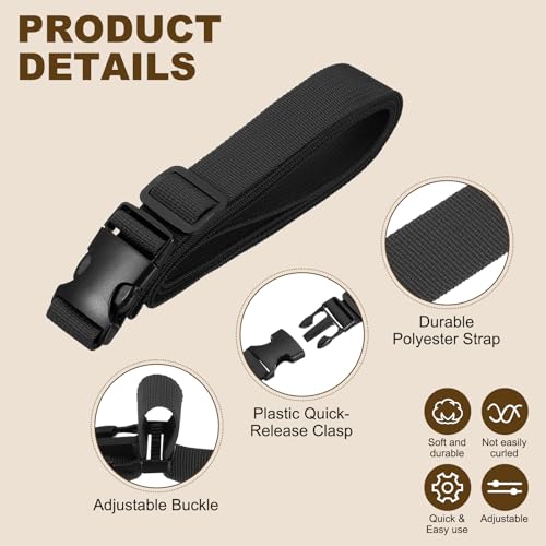 PATIKIL Utility Straps with Quick Release Buckle, (1 Inch x 6 Feet, Black) (3 Pcs) Adjustable Luggage Polyester Straps Backpack Webbing, Suit for Sleeping Bag/Camping/Hiking - color: Black, size: 1 Inch x 6 Feet