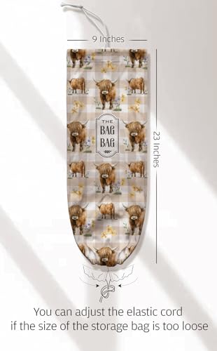 Highland Cow Plastic Bag Holder,Grocery Bag Holder Organizer Storage for Kitchen 23" x 9" - color: Highland Cow Brown