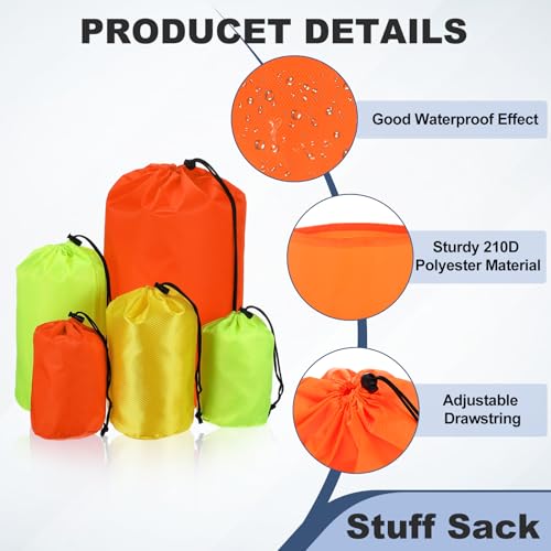 Drawstring Bag with Toggle Cinch Sack and Ditty Pouch Durable Ditty - color: Orange, size: Medium