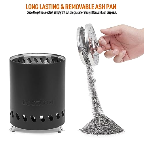 Portable Table Top Fire Pit with Stand, 5.5" Stainless Steel Mini Outdoor Low Smoke Burning Tabletop Firepit Fueled by Pellets or Wood, for Outside Camping Black - color: Black, size: 5.5 Inch