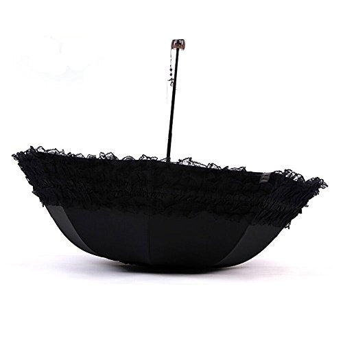 Honeystore Princess Lace Ultraviolet-Proof Folding Umbrella Anti-uv Dome Parasol - color: Style1 Black