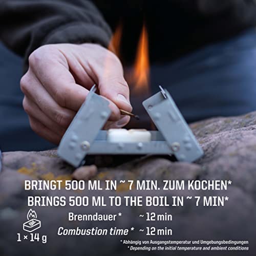 Esbit 1300-Degree Smokeless Solid 14g Fuel Tablets for Backpacking, Camping, and Emergency Prep - style: 12 Pieces