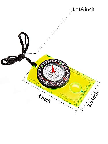 Gejoy 4 pcs Orienteering Compass Advanced Scout Compass for Hiking Wilderness Survival Gifts for Kids Outdoor Hunting Camping Backpacking