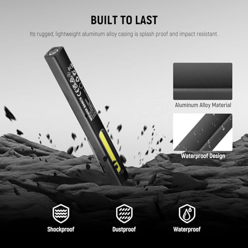 NEEWER BASICS 2 in 1 EDC Flashlight with Side COB Floodlight, 5W 388lm Mini Handheld Pocket LED Pen Flash Light with 400mAh Rechargeable Battery, Magnetic Clip On for Repair Camping Emergency Use, G32 - style: 2 in 1 EDC Flashlight