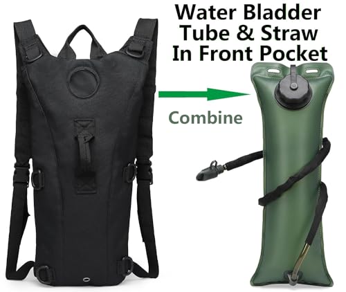 Running Hydration Vest Pack Tactical 3L Water Bladder Backpack Bag for Cycling Marathon Hiking Daypack Men & Women - color: Black & Navy Blue