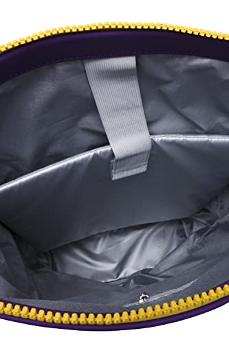 X RAY Roll Top Laptop Backpack for Men Women, PU Leather Expandable Roll Up Backpack Capacity Adjustable 22L & Fits 15.6" Laptop, Purple/Yellow - color: Purple/Yellow