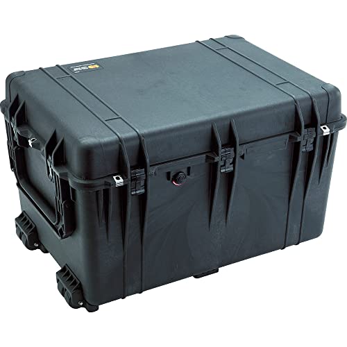 Pelican 1660 Case With Foam (Black) | Watertight wheeled case with foam insert and purge valve for protection, transport and storage - color: Black, style: With Foam