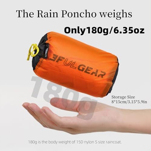 3FULGEAR Hooded Rain Ponchos for Adults, Waterproof Packable Lightweight Rain Coat Jacket for Men Women - color: 210t-blue-m
