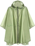 ANYOO Waterproof Rain Poncho Lightweight Reusable Hiking Hooded Coat Jacket for Outdoor Activities - color: F Tea