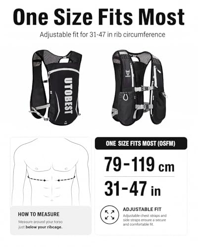 UTOBEST Running Vest Lightweight Hydration Vest Pack 5L UTR104 - color: Green Vest 5L - Only Vest