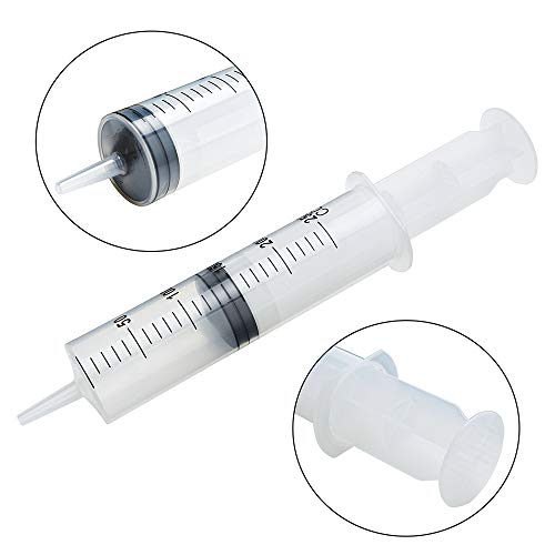 5pcs 250ml Large Syringe with Cap, Individually Sterile Sealed Plastic Syringes with Measurement for Your Scientific Labs, Measuring Liquids, Feed Pets, Oil or Glue Applicator - size: 250 ml