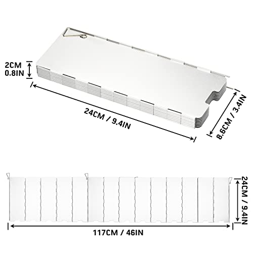 Camping Stove Windscreen 14 Plates Folding Outdoor Stove Windshield Camp Stove Wind Screen Aluminium Alloy Windshield for Butane Burner Grill Wind Blocker Shield - size: 14 Plates Windscreen