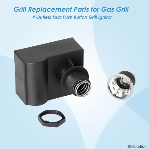 Universal 4 Outlets AA Battery Tact Push Button Electronic Ignition Module | Replacement for Blackstone, Char-Griller, Oklahoma Joe's, Nexgrill, Kenmore and Most Grills, Grill Igniter Replacement Parts - size: 4 Outlets(AA)