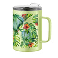 OGGI ThermoMug Stainless Steel Insulated Mug- Double Wall Vacuum Insulated w/Handle & Lid, Coffee Cup, Camping Mug, Travel Thermos, 14oz(420ml), Tropical - color: Tropical, size: 14 Ounces