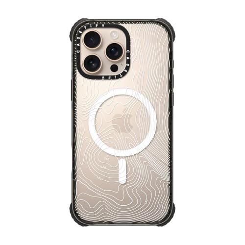 CASETiFY for iPhone 16 Pro Max Case - Ultra Impact Compatible with MagSafe | Strong Slim | 11.5 ft. 5X Militray Grade Drop Protection | Topography Map | Black - color: Topography Map, size: Iphone 16 Pro Max (6.9")