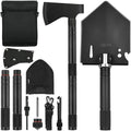 iunio 28in Survival Shovel Multitool with 17in Camping Axe & Carrying Bag, Military Entrenching Tool with Pickaxe, Collapsible Spade for Car Emergency Off-Road Trenching Gardening Snow - size: 28in Shovel+ 17.7in Axe