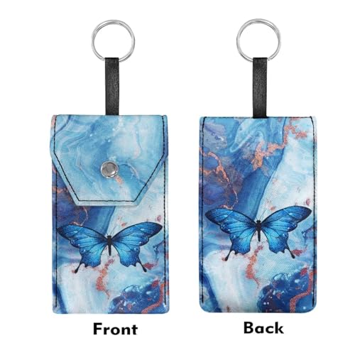 Tissue Bag,Blue Butterfly Portable Travel Tissue Pouch Canvas Tissues Purse Pocket for Wallet Coin Travel Bag - color: Blue Butterfly