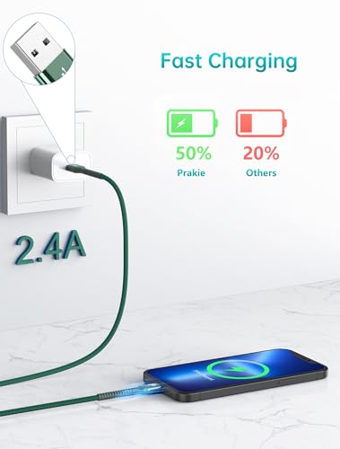 iPhone Charger Cable 2Pack 6FT, [Apple MFi Certified] Lightning Cable | iPhone Fast Charging Cord Extra Durable USB A to Lightning Cable Compatible with iPhone 14 13 12 11 Pro Max and More (Green) - color: Green, size: 6FT, style: USB A to Lightning