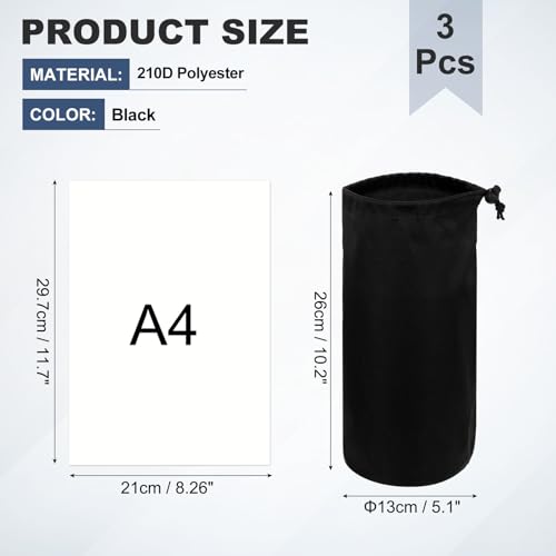 Drawstring Bag with Toggle Cinch Sack and Ditty Pouch Durable Ditty - color: Black, size: 5x10inch