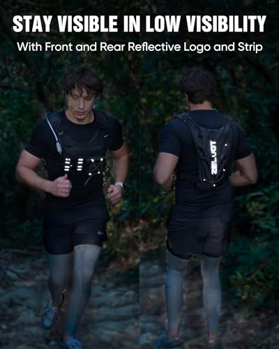 Zelvot Running Vest with 2L Water Bladder, Hydration Backpack, U.S. Design Patent, Lightweight Hydration Pack with Gear Holder, Reflective Chest Pack for Men Women - color: Black, size: M/L (12L)