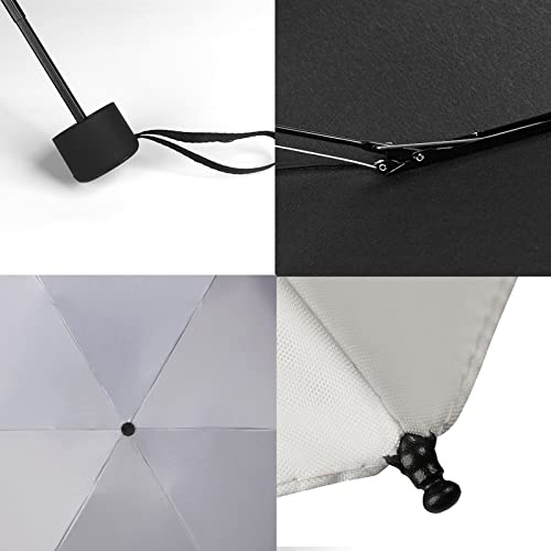 GAOYAING Compact Travel Umbrella with Case Sun&Rain Lightweight Small and Compact Suit for Pocket 34 Inches - color: Grey, size: 34 Inches