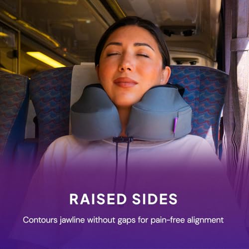 Cabeau Evolution S3 Travel Pillow – Straps to Airplane Seat – Ensures Your Head Won’t Fall Forward – Relax with Plush Memory Foam – Quick-Dry Fabric Keeps You Cool and Dry (Indigo)… - color: Indigo