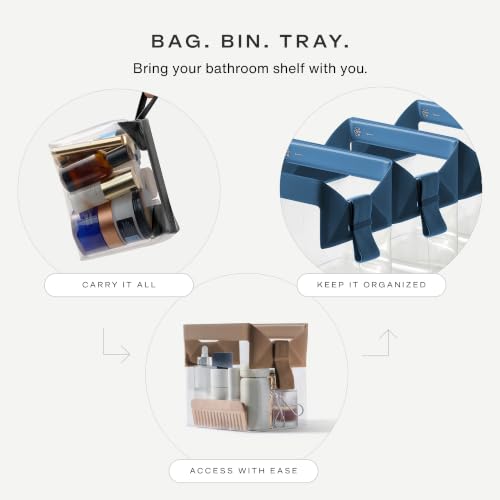 Cadence Parcel - Clear Travel Kit with Zipperless Magnetic Closure - Cove, Large - Durable, Leak-Resistant and TSA Approved Toiletry Bag - Modular Organization - Recycled TPU (2 Qt) - color: Cove, size: Large