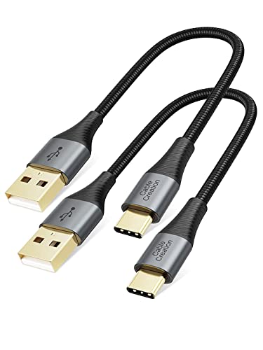 CableCreation 2-Pack Short USB A to C Cable 0.8FT, USB C Cable for Carplay - size: 0.8FT 2-Pack, style: A to C