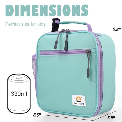 CaCTOUR Lunch Box Kids,Premium Insulated Lunch Bag for Girls Boys,Soft Bag Mini Cooler Back to School Thermal Reusable Lunch Bag for Work School Picnic (Light Green) - color: B-Light Green