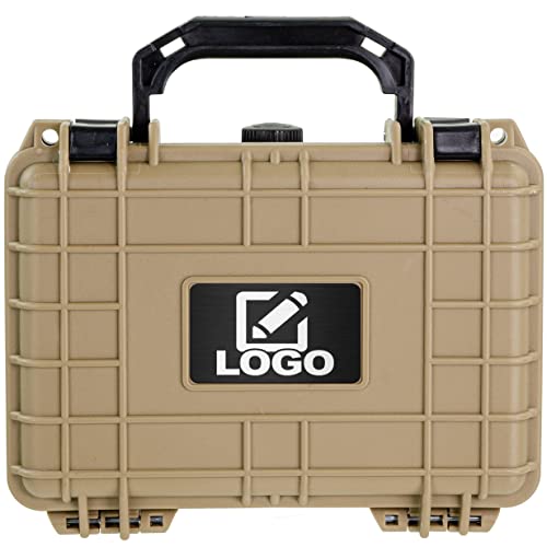 Eylar Protective Gear and Camera Hard Case with Custom Logo Engraved Plate TSA Approved 8.12 inch 6.56 inch 3.56 inch, Customizable Pluck Foam, Lockable for Cameras, Lenses, Drones, Gear (Tan) - color: Tan