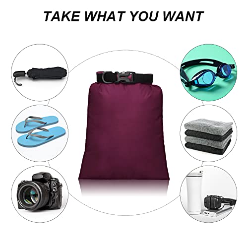 Shappy 6/12 Pcs Waterproof Dry Bags, Lightweight Outdoor Waterproof Dry Stuff Sacks 15/8/5/4/3/2 L and Long Adjustable Shoulder Strap for Kayaking Rafting Boating Hiking Camping - color: Dark Colors