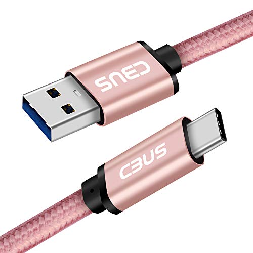 3ft USB A to USB C Cable Fast Charging Braided for Samsung Galaxy S26/S25/S24 Ultra/Plus/FE, A56 5G, A36 5G, A26 5G, A17 5G, A16 5G, Moto G Power/Stylus/Play, TCL 50/40, Pixel (Pink Rose Gold) - color: Pink Rose Gold, size: 3 Feet