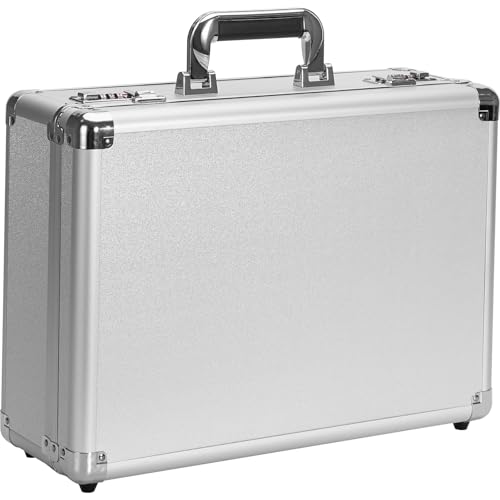 LOCKCURX Security Lock Boxes - 18.9 x 14.6 x 6.3 Inch X-Large, Portable Locking Storage Totes with Dual Combination Locks, Medicine Lock Box, Lock Boxes for Personal Items, Cash & Briefcase - Silver - color: Silver, size: Extra Large