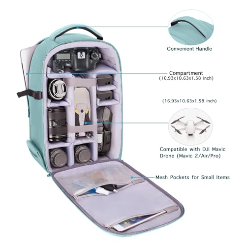 MOSISO Camera Backpack, DSLR/SLR/Mirrorless Photography Camera Bag - color: Aquamarine