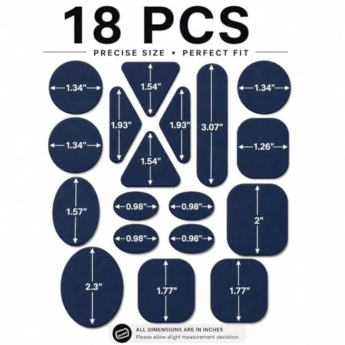 Self Adhesive Fabric Repair Patches for Clothes, Precut Multi-Shape Polyester Patches for Jackets & Gear, Waterproof Stick-On Repair Sheet 3.94 x 7.09in (Navy Blue) - color: Navy Blue