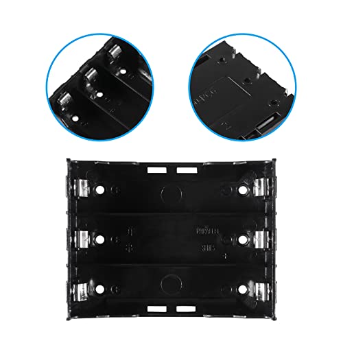 6pcs 18650 Battery Case Holder 3 Slots X 3.7V 18650 Battery Storage Box, in Parallel Black Plastic Batteries Clip Box with Pin for DIY Parallel or Series Circuit PCB Projects - color: 6pcs 18650 Battery Case Holder 3 Slots