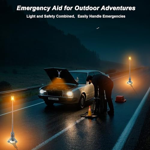 Camping Lights, Rechargeable Telescopic Camping Lights with Stand,12000mAh Camping Lanterns & Lights with RGB, Magnetic Base, Portable Flashlights for Camping, Hiking, Emergency