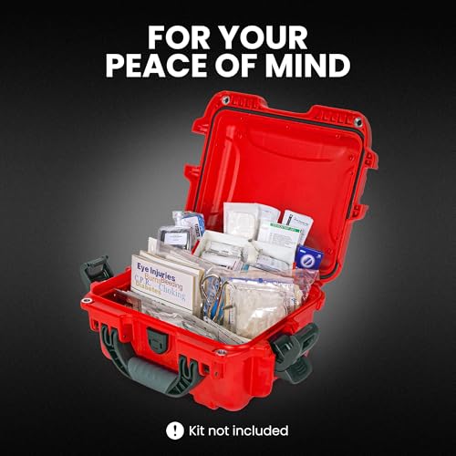 NANUK 905 Waterproof First Aid Case Empty – Durable, Medical First Aid Organizer Case, IP67-Rated, Dustproof, Impact-Resistant, and Floats (9.4" x 7.4" x 5.5") – Red - size: 905 - Empty