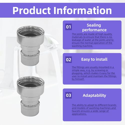 14Pcs Faucet Adapter Kit, Universal G1/2 Brass12-in-1 Multi-Connection Set | Multi-function faucet adapters, universal G1/2 thread, suitable for kitchen, garden and washing machine plumbing connection