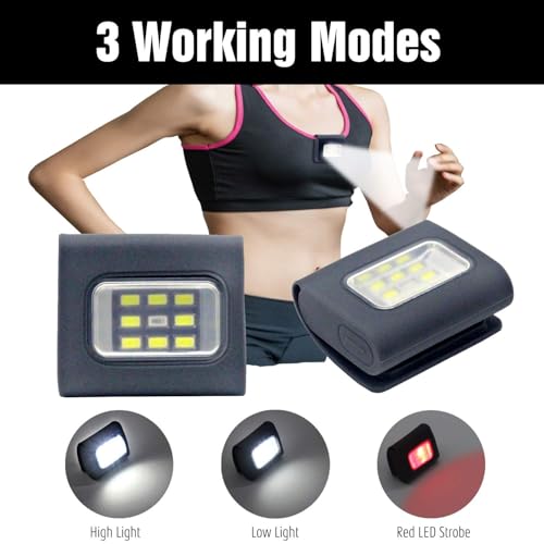 HOKOILN 4 Pack Running Lights for Runners Rechargeable, LED Walking Lights for Night Safty, Clip on Flashlights for Camping, Hiking, Jogging, Dog Walking - color: Black2