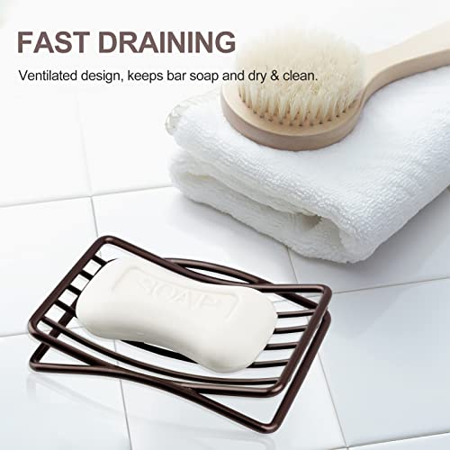 Soap Dish for Shower Bathroom Bar Soap Holder, Stainless Steel Self-draining Sponge Holder for Kitchen Sink Bathtub, Easy Cleaning Quick Dry, Bronze - color: Bronze-1 Pack