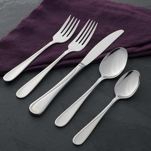 Oneida Flight Dinner Knives Silverware Set for 4, Flatware | stainless steel, mirror finish | dishwasher safe | includes butter knife style dinner knives, cutlery set - style: Dinner Knives, Set of 4