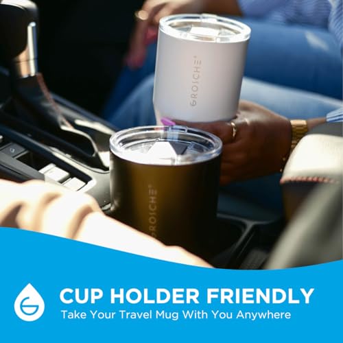GROSCHE Yukon Triple Insulated Coffee Travel Mug with Lid - 20 oz Black - color: Black, size: 20 Ounces