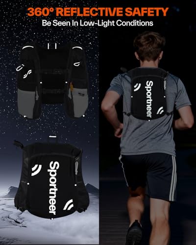Sportneer Hydration Backpack: Lightweight Water Pack with 1.5L Bladder, Hydro Water Daypack for Running Hiking Biking Cycling for Women Men