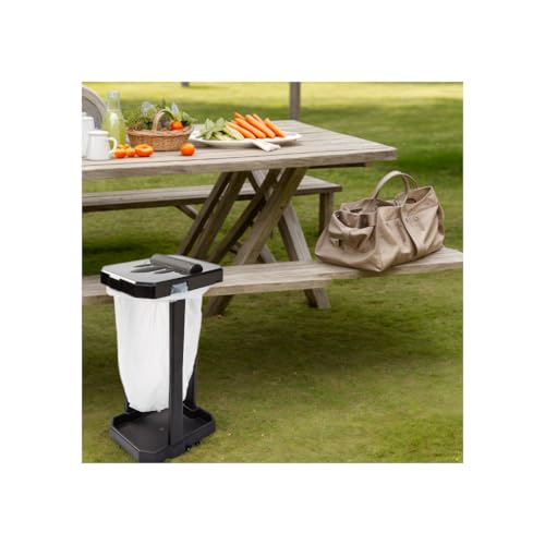 Collapsible Trash Can with Reinforced Legs & 20 Bags – Portable Garbage Bin for Camping, RV, Picnics, Indoor/Outdoor Use, Easy Assembly, Compact Storage, Includes Ground Pegs for Stability