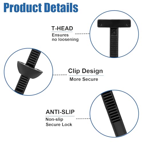 Heavy Duty Nylon Cable Tie Buckle,Self-Locking Zip Ties for Car Fender, Engine Cover, Mudguard Fastener, Automotive Replacement Screw Fixing (50pcs)