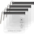 SLIJAR 4Pcs Clear TSA Approved Security Toiletry Bag Quart Size for EU UK & US Carry-on Regulations Waterproof & Leakproof Travel Bags for Liquids
